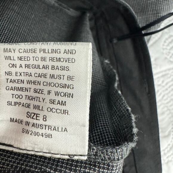 Scanlan Theodore Wool & Silk Pleated Trouser Pant Skinny Plaid Size US 4 / AU 8 - Picture 11 of 11